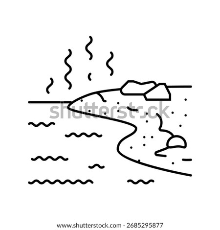 contaminated riverbank line icon vector. contaminated riverbank sign. isolated contour symbol black illustration