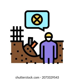 Contaminated Soil Removal Color Icon Vector. Contaminated Soil Removal Sign. Isolated Symbol Illustration