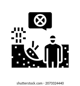 Contaminated Soil Removal Glyph Icon Vector. Contaminated Soil Removal Sign. Isolated Contour Symbol Black Illustration