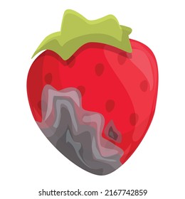 Contaminated strawberry icon cartoon vector. Food virus. Fruit contamination