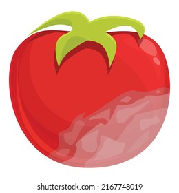 Contaminated tomato icon cartoon vector. Bacteria food. Virus rotten