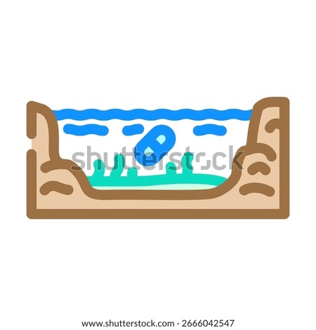 contaminated water source tablets color icon vector. contaminated water source tablets sign. isolated symbol illustration