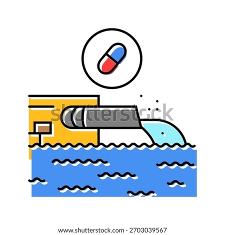 contaminated water source tablets color icon vector. contaminated water source tablets sign. isolated symbol illustration