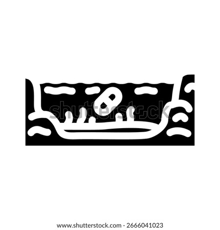 contaminated water source tablets glyph icon vector. contaminated water source tablets sign. isolated symbol illustration