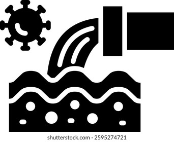 Contamination Icon Glyph Vector Illustration