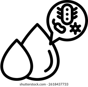 Ilustração do vetor de contorno do ícone de contaminação