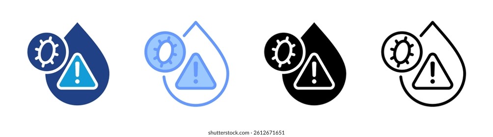 Contamination icon set multiple style collection