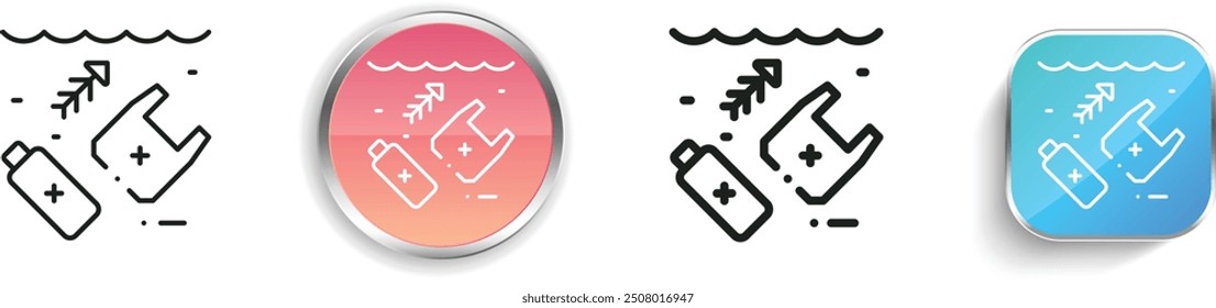 contamination icon. Thin Linear, Regular and Button Style Design Isolated On White Background