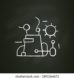 Kontamination breitet Kreide Symbol. Konzept der Ausbreitung von Krankheiten und der Luftverschmutzung. Übertragung von Infektionen in verschmutzter Luft. Rauch, Treibhauseffekt. Einzige Vektorgrafik auf der Tafel