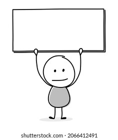 Contemplating Stickman Blank Plate Symbol Business Stock Vector ...