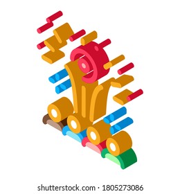 contemplation by people of fireworks icon vector. isometric contemplation by people of fireworks sign. color isolated symbol illustration