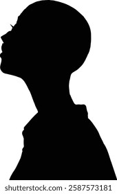Contemplative Silhouettes bold headed woman Expressing Emotion, Style, and Thoughtfulness