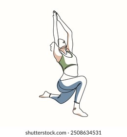 Contemplativo Yoga Pose Line Art para marca de bem-estar