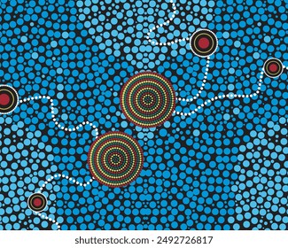 In: Contemporary Aboriginal dot Art Vektorgrafik.