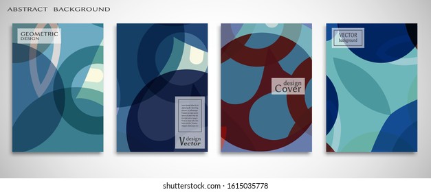 Contemporary abstract art. Colorful geometric background, set of A4 cover.  Header design for flyer, book, info banner frame, title sheet. Modern design. Brochure template layout. Vector illustration