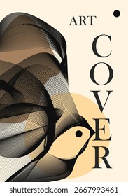 Diseño de Vector de cubierta de arte abstracto contemporáneo con líneas onduladas