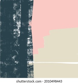 Zeitgenössische abstrakte Kunstwerke, dekorativer Hintergrund. Texturhandgemälde im modernen Stil der Mitte des Jahrhunderts. Skandinavischer Druck. Papierplakat. 