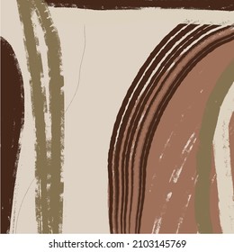 Obra de arte abstracta contemporánea, fondo decorativo. Textura pintada a mano en un estilo moderno de mediados de siglo. Impresión escandinava. Cartel de papel. 