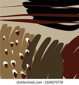 Zeitgenössische abstrakte Kunstwerke, dekorativer Hintergrund. Texturhandgemälde im modernen Stil der Mitte des Jahrhunderts. Skandinavischer Druck. Papierplakat. 