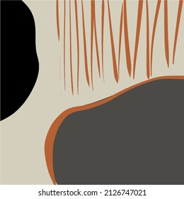 Contemporary abstract artwork, decorative background. Texture hand painted in modern style. Scandinavian print. 