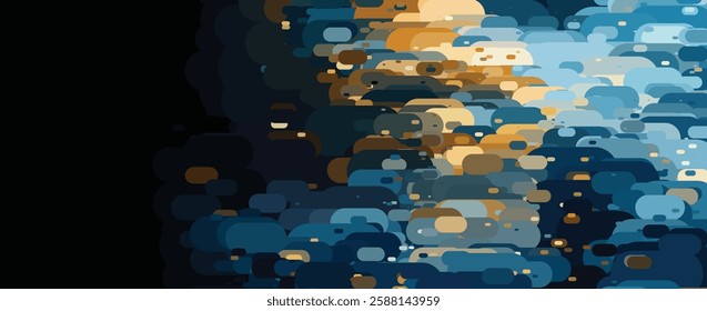 Contemporary Abstract Background with Blue and Orange Overlapping Forms