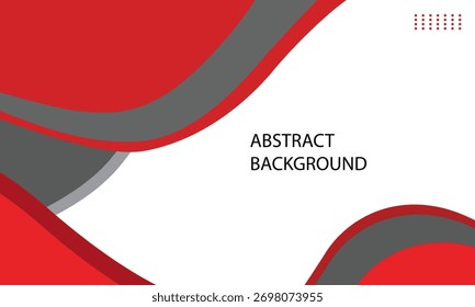 Um fundo abstrato contemporâneo com formas curvas vermelhas e cinzentas em um fundo branco, adequado para apresentações e web design.