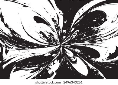 Contemporary Abstract Black and White Oil Painting  