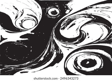 Contemporary Abstract Black and White Oil Painting  