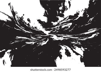 Contemporary Abstract Black and White Oil Painting   