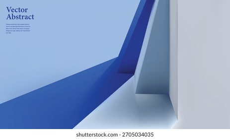 Zeitgenössisches abstraktes Design mit geometrischen Formen in verschiedenen Blautönen