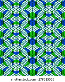 Contemporary abstract endless EPS10 background, three-dimensional repeated pattern. Decorative graphic entwine transparent ornament.