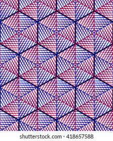 Contemporary abstract endless EPS10 background, three-dimensional repeated pattern. Decorative graphic entwine transparent ornament.