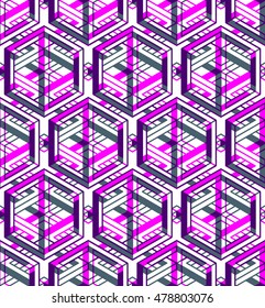 Contemporary abstract endless EPS10 background, three-dimensional repeated pattern. Decorative graphic entwine transparent ornament.