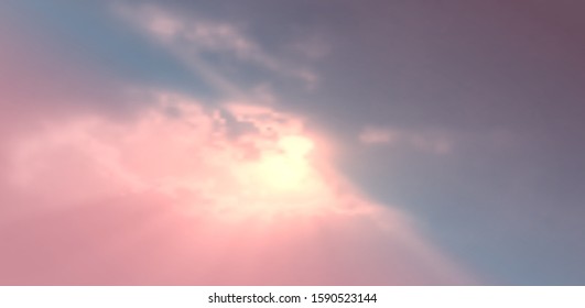 Contemporary Abstract Gradient Sky Background. Vivid Colored Realistic Vector Clouds