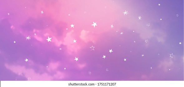 Contemporary Abstract Gradient Sky Background with Naive Stars
