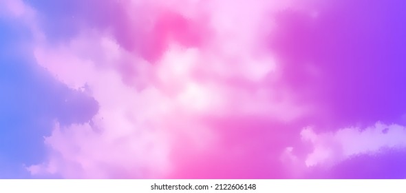 Contemporary Abstract Gradient Sky Background. Vivid Colored Realistic Vector Clouds