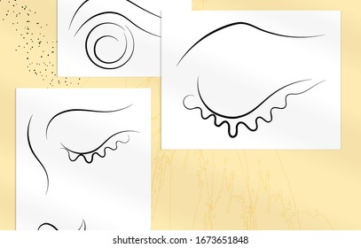 Contemporary abstract man face continuous one line drawing. Modern Wall Art print or poster mock up with shadow overlay. Hand drawn portrait on organic color sports and lines. Artistic card  template.