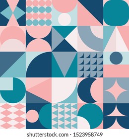 contemporary abstract mid-century modern retro geometric seamless pattern background vector illustration