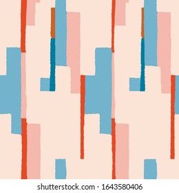 Contemporary abstract minimalistic pattern with stripes and geometric shapes in vector. Minimalism abstraction collection of prints.