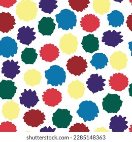 Contemporary abstract polka dot seamless repeat pattern design. Abstract shapes. minimal trendy surface pattern colorful vector illustration for fabric, cards, backdrop, home accessories. 