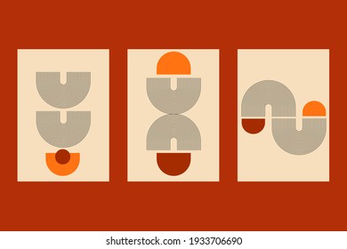 contemporary abstract poster with geometric shapes. Design for wallpaper, background, wall decor, cover, print, card, branding. Modern minimalist art. Vector illustration.eps10