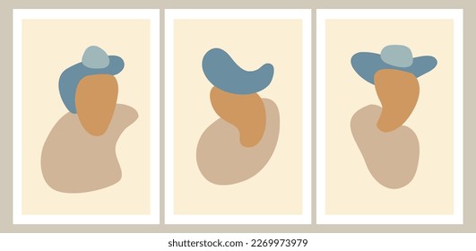 El abstracto contemporáneo da forma a los afiches de boho. Boho de fondo moderno