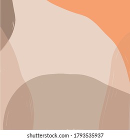 Contemporary abstract shapes and scribble. Abstract background. Minimal hand painted vector illustration. 
