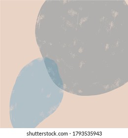 Contemporary abstract shapes and scribble. Abstract background. Minimal hand painted vector illustration. 
