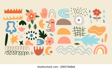 Contemporary Abstract Symbols Set. Vector Illustration of Modern Objects.