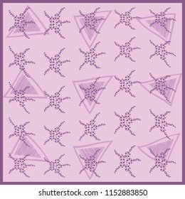 Contemporary abstract triangles on pink background