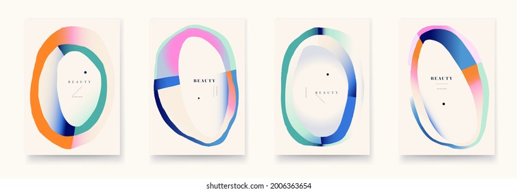 Contemporary abstract universal background templates. Minimalist aesthetic. Colorful gradient shapes.