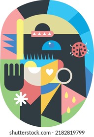 Arte vectorial abstracto contemporáneo para carteles, fondos de escritorio, etiquetas y tarjetas postales