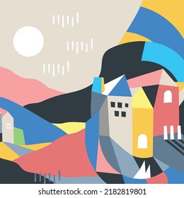 Arte vectorial abstracto contemporáneo para carteles, fondos de escritorio, etiquetas y tarjetas postales