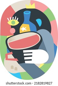 Contemporary Abstract Vector Art for Poster, Wallpaper, Sticker, and Post Card